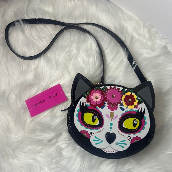 Betsey Johnson Sugar Skull Cat Purse - Picture 1 of 10